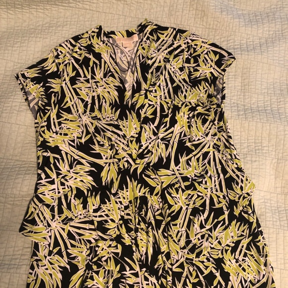 Michael Kors Bamboo Lime Green Black Dress Plus Size 18 18W - Picture 10 of 13